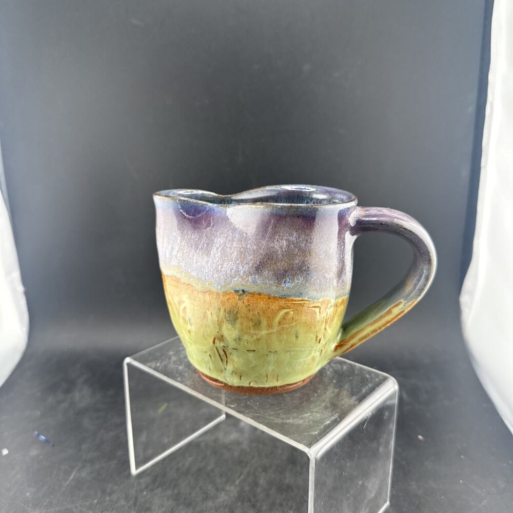 Sherri Jo Adams Mudworks Pottery Mug Stoneware Multi Color Drip Glaze Boerne TX